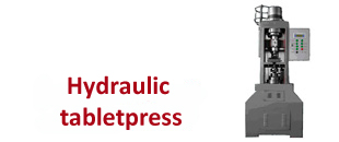 Hydraulic machine for pressing tablets with diameter up to 100 mm from any powders. Price 35000 USD. Develops force of 45 tons, automatic feeding of powder from the hopper into the matrix.